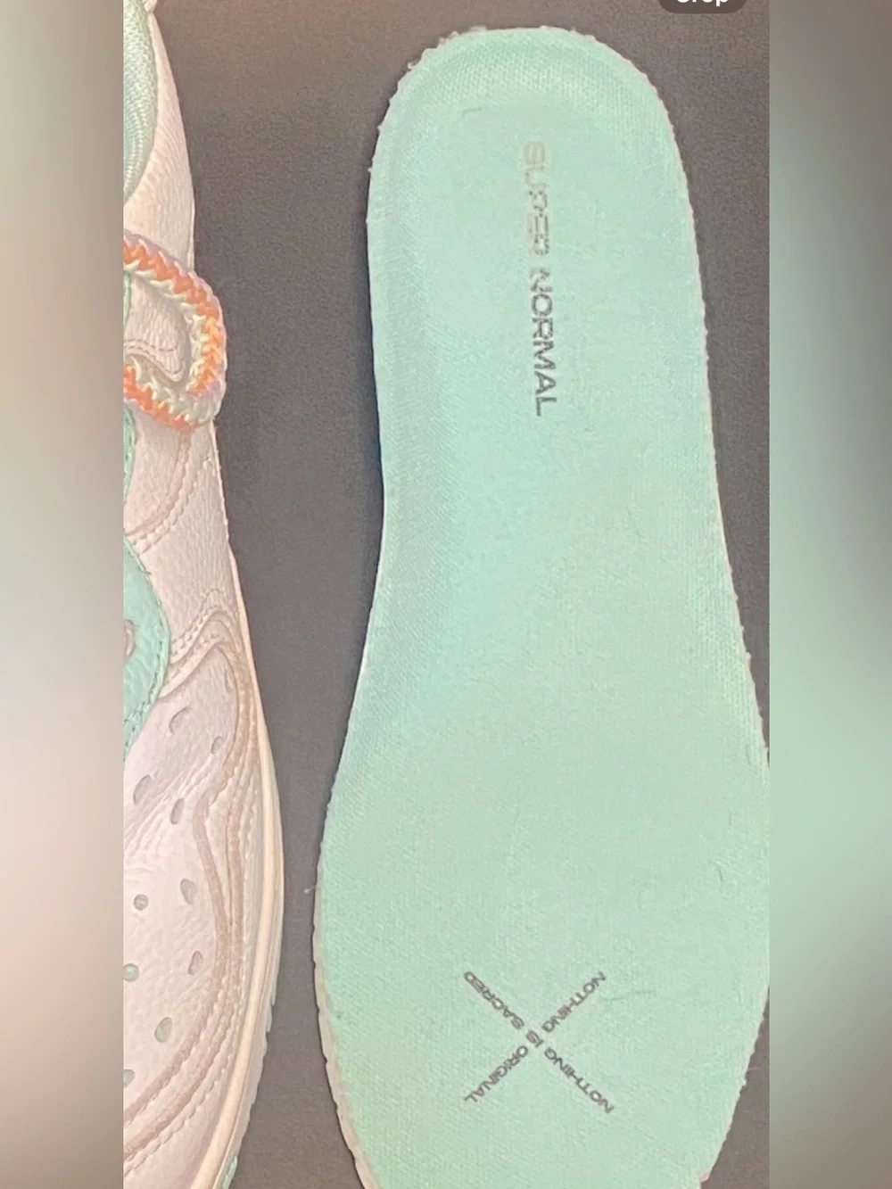 MSCHF Super Normal Sneakers – White/mint Men’s Size 7 / Women’s Size 8.5
